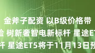 金斧子配资 以B级价格带来C级体验 树新奢智电新标杆 星途ET5将于11月13日预售